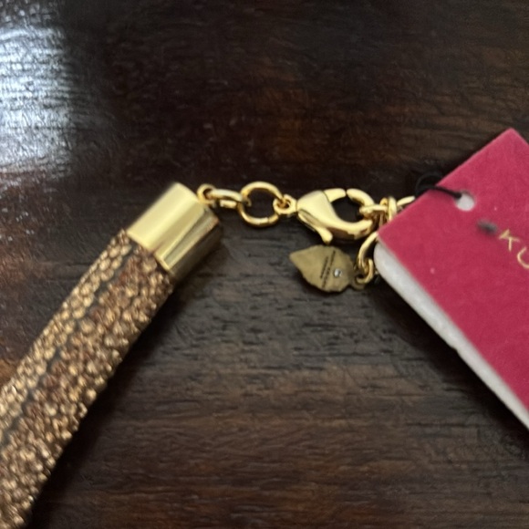 Kurt Geiger Gold and Brown Necklace with Eye Pendant - Picture 4 of 4